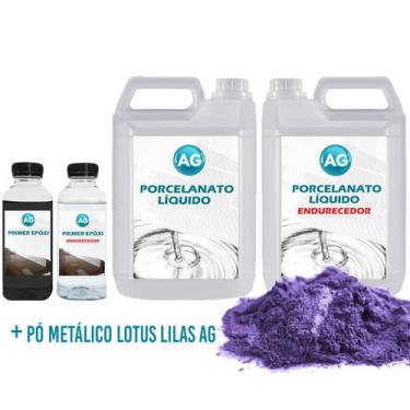 Imagem de Kit Porcelanato Líquido Metálico Lotus Lilas Ag Por M - Resinas Ag