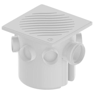 Imagem de Caixa Sifonada Montada com Tampa Quadrada e Porta Grelha DN 150x150x50