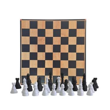 Imagem de Jogo Xadrez Tabuleiro Mesa Interativo Madeira Educativo - Pais & Filho