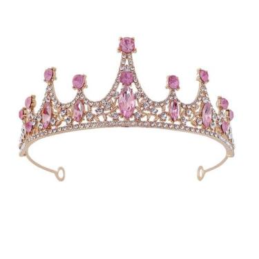Imagem de Coroa Tiara Noiva Enfeite Casamento Strass Festas Luxo Color - anjo da