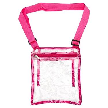 Imagem de Mbeysaq Bolsa transversal de PVC transparente para viagens, festival de música, trabalho, academia, praia, aeroporto, bolsa de ombro portátil azul, rosa, #613