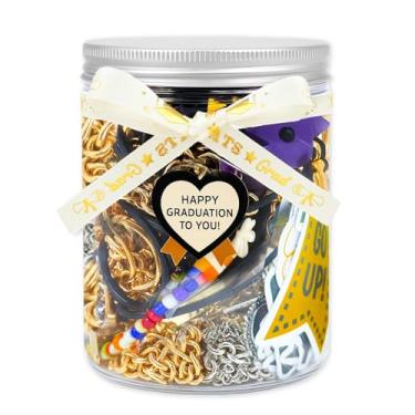 Imagem de SMUOBT Conjunto de jarras de joias misteriosas de formatura, caixa de joias surpresa para mulheres (chaveiro, marcador, pulseira, colar, anel, clipe de cabelo, brincos, adesivos e pino) - presente de