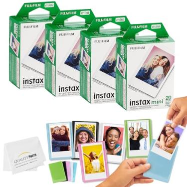 Imagem de Fujifilm Mini Instax Films + Molduras magnéticas coloridas + pano de microfibra para fotos de qualidade (80 impressões)