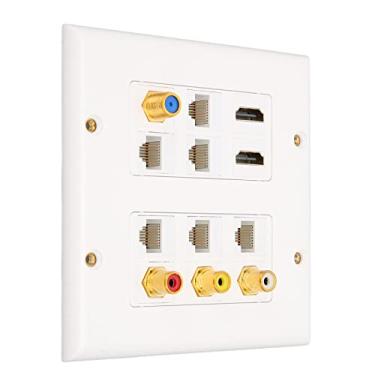 Imagem de Tomada de Placa de Parede Líquidada de Parede EthernetCoax Placa de Parede EthernetPainel de Tomada de Parede Ethernet, Placa de Parede Ethernet HD Interface Multimídia CA TV