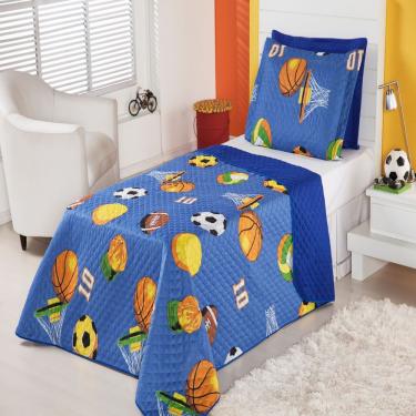 Imagem de Cobre Leito Infantil Futebol Enxovais Aquarela 2 Peças