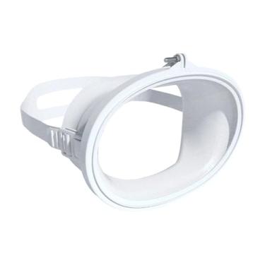 Imagem de kowaku Óculos de mergulho, máscara de snorkel antiembaçante de silicone e vidro, portátil, ângulo amplo, à prova de vazamentos, equipamento de mergulho com, Moldura Pp Branca