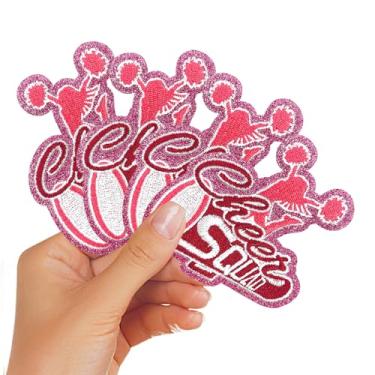 Imagem de CY 4 pçs apliques bordados Cheer Cheerleader Megafone Iron On Patches Squad Team Bullhorn Cute Kawaii DIY acessórios de artesanato para roupas, mochilas, jaquetas, bolsas, chapéus, vermelho