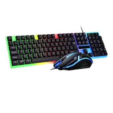 Imagem de Kit Teclado E Mouse Gamer Semi Mecânico LED RGB
