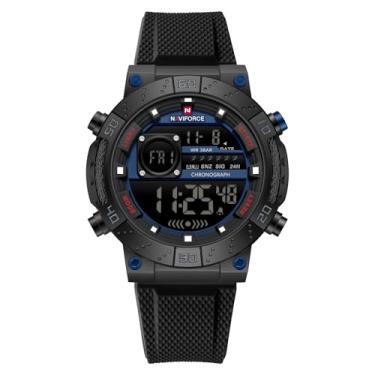 Imagem de NAVIFORCE Relógio de pulso digital masculino moderno militar à prova d'água esportivo cronógrafo masculino com alarme/luz de fundo LED, Cinza, Esportivo