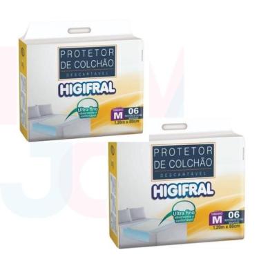 Imagem de Protetor Colchão Descartável Geriátrico M 120x80cm Higifral - 2 pacote