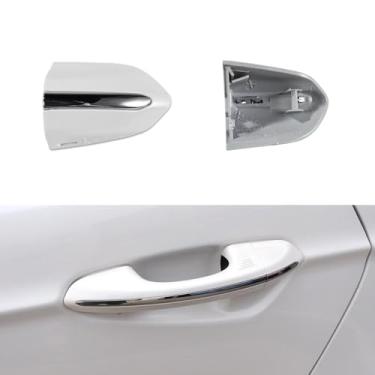 Imagem de CZShiYue Tampa de trava de maçaneta externa dianteira esquerda do carro serve para Ford Fusion 2013 2014 2015 2016 2017 2018 2019 2020 DS7Z 54218A15-DC Maçaneta de porta tampa de moldura branca pérola
