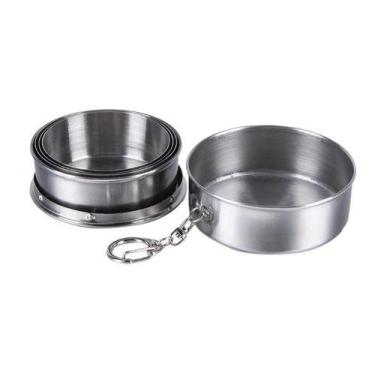 Imagem de Kit 2 Copos Retrátil Dobráveis  Aço Inox 250ML - Wincy