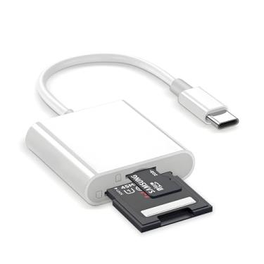 Imagem de Leitor de cartão SD USB C, leitor de cartão tipo C com slot duplo, adaptador de cartão SD, câmera de trilha, visualizador de cartão de memória para iPhone 15/16/iPad/Mac/MacBook/Laptop Android e mais