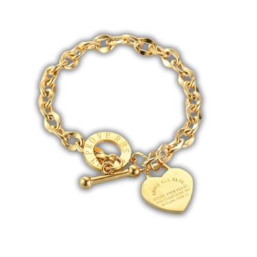 Imagem de Pulseira Feminina de Aço Inoxidável "Provérbio" – Semijoia de Fé e Autoamor – Ajuste Confortável – Estilo e Espiritualidade – Acompanha Bolsa de Veludo