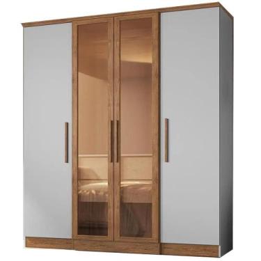 Imagem de Guarda Roupa Genebra Casal 4 Portas 2 Gavetas Doripel Cor Off White No