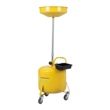 Imagem de GarveeTech Tanque de drenagem de óleo residual portátil de 8 galões com altura de funil ajustável de drenagem operada a ar com roda, amarelo