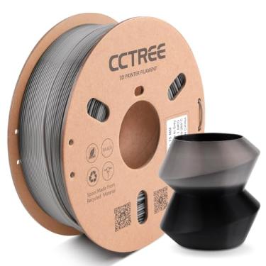 Imagem de CCTREE Filamento de impressora 3D PETG 1,75 mm, carretel de 1 kg, boa adesão de camada de alta dureza, gradiente de cor, filamento PETG, precisão dimensional +/- 0,03 mm, gradiente de preto a cinza