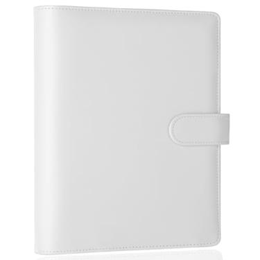Imagem de Antner A5 fichário com 6 anéis, recarregável, agenda, fichário, capa para refil de papel A5, couro PU, folha solta, organizador pessoal, planejador de orçamento para economia e orçamento com fivela