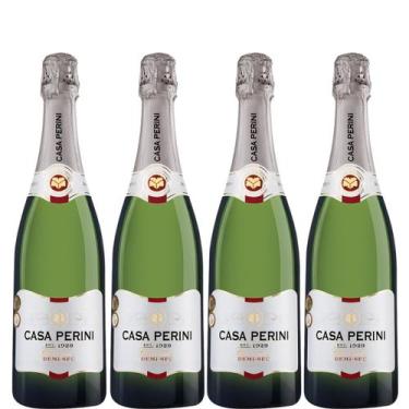 Imagem de Espumante Branco Demi-sec Charmat Casa Perini 750ml Kit 4un