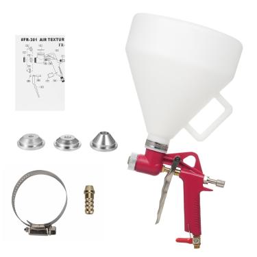 Imagem de CIADAZ Pulverizador de pintura de parede de drywall 6L Ferramenta de textura de tinta Máquina de pulverização de funil de ar com 3 bicos (4,0 mm / 6,0 mm / 8,0 mm) para decoração de casa, canteiro de
