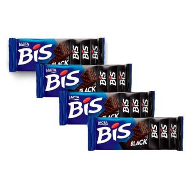 Imagem de Kit 4 Chocolate BIS Lacta Black ao Leite 100,8g