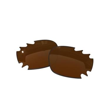 Imagem de OOWLIT Lentes de substituição compatíveis com óculos de sol Oakley Jawbone ventilados/jaqueta de corrida, marrom, não polarizadas