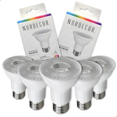 Imagem de 5 Lâmpada Par20 Led Nordecor 7w Branco Quente 2700k Irc95