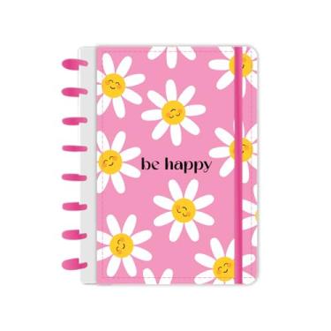 Imagem de Caderno de Disco Capa Dura A5 Be Happy Rosa com 80 folhas abyara graf (tipo caderno inteligente)