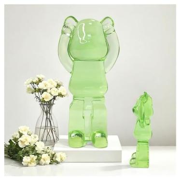 Imagem de Ornamento escultura de resina, estatuetas colecionáveis, loja de urso violento em gel, sala de estar, armário de vinho, armário de TV, luz de mesa, decoração de casa de luxo (verde)