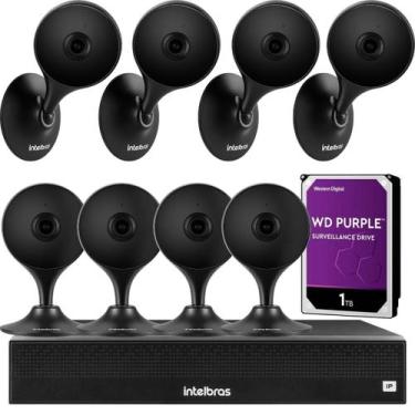 Imagem de Kit 8 Câmeras Segurança Full Hd Im3 Wifi Nvd Intelbras 1tb