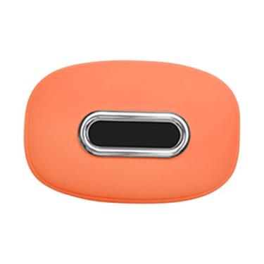 Imagem de IEUDNS Suporte de lenços de silicone flexível para carro, caixa de lenços quadrada para banco traseiro, porta-guardanapos para caminhões, consoles centrais, Laranja