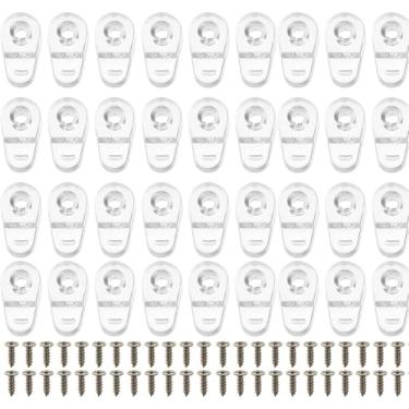 Imagem de Miibiscolit Pacote com 50 clipes de retenção de vidro, clipes de tela de escotilha de barco, plástico, transparente, com parafusos para fixação do espelho da porta da tela da janela
