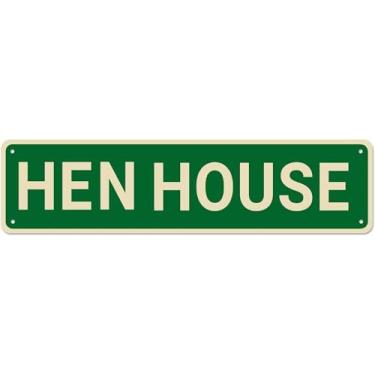 Imagem de WHYATT Placa de metal para casa de galinheiro engraçada vintage placa retrô de metal para quarto, cozinha, jardim, parede, bar, clube, café, decoração de casa, 10 x 40 cm
