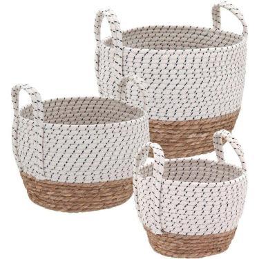 Imagem de Kigali Cesta Fibra Branco 3Pç