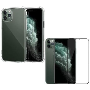 Imagem de Capa Capinha Anti Impacto + Película de Vidro Temperado 3D Para iPhone 11 Pro Tela De 5,8 Polegadas - (Bluepink)