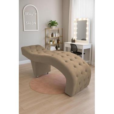 Imagem de Maca Estética Profissional Fixa Suede Premium  Ideal para Salão, Clíni