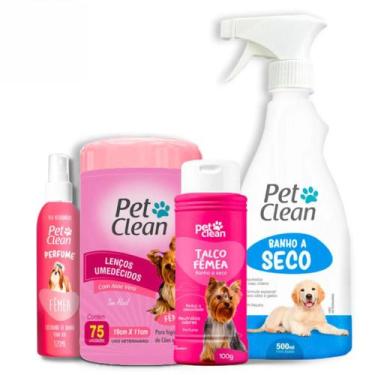 Imagem de KIT Higiene, Banho a Seco 500ml, Talco 100g, Lenços Umedecidos 75unid,