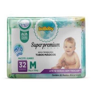Imagem de Fralda Super Premium Jumbo M 8 Pacotes Com 32 Unidades Isababy