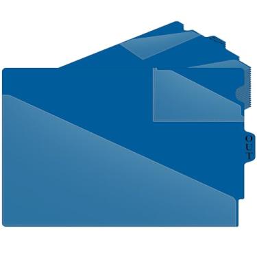 Imagem de Dunzoom 25 peças guias externas de vinil com aba central guia para fora de poli pastas de arquivo de plástico de vinil tamanho carta dois bolsos pastas de projeto transparente suporte de documentos