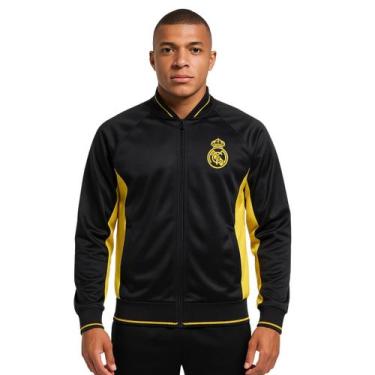 Imagem de Jaqueta Real Madrid Blusa Zíper Helanca Masculina Esporte Balboa, Pret
