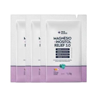 Imagem de Kit 3X: Magnésio + Inositol Relief 3.0 Camomila e Lavanda Sachê True Source 8g