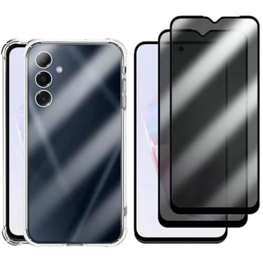 Imagem de Kit 2 Películas Para A35 + Capa Capinha Compatível Samsung Galaxy Privacidade Anti Espião Vidro 3d