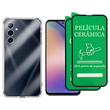 Imagem de Kit Capa Capinha Case + 2 Películas De Cerâmica Anti Impacto Para Samsung Galaxy A54