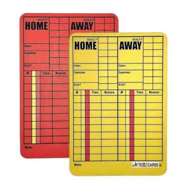 Imagem de WRITEonCARDS Cartas de árbitro reescritas para futebol, vermelho e amarelo