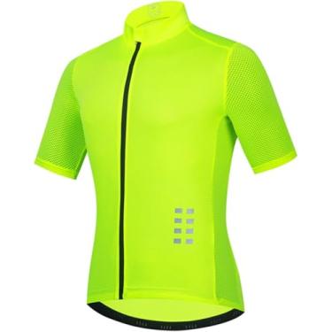Imagem de Camisa De Ciclismo Masculina Camisa De Ciclismo Mtb De Estrada De Verão Manga Curta Tops De Ciclismo Respirável Reflexivo De Alta Visibilidade Roupas De Ciclismo Leve Ao Ar Livre, Green, Aldult~2XL