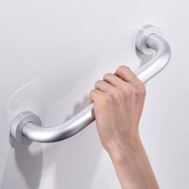 Imagem de Barra De Apoio De Segurança Para Banheiro, Barras De Apoio Para Banheiro - Auxiliares De Banheira Para Deficientes E Idosos - Barra De Apoio Para Vaso Sanitário Montada Na Par, Silver, 50cm