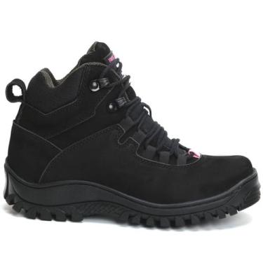 Imagem de Bota Botinha Feminina Segurança Nobuck Preto Palmilha Gel Coturno Adve