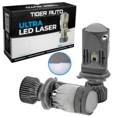 Imagem de Kit Lâmpada H4 Ultra Led Laser Mini Projetor Canhão Super Foco Tiger -