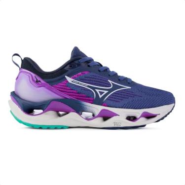 Imagem de Tênis Mizuno Wave Stratos 3 Feminino (Marinho/Roxo, BR, Adulto, Numérico, 34)