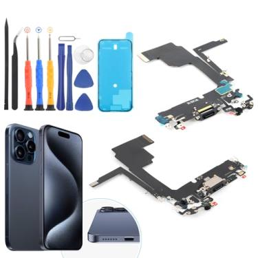 Imagem de Substituição para conector de porta de carregamento para iPhone 15 Pro para iPhone 15 Pro, A3102, A2848, A3101, A3104, porta de carregamento, placa de carregamento USB, acessórios de montagem de cabo